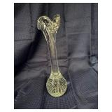 Ruffled blown glass swung vase