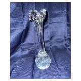Ruffled blown glass swung vase