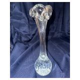 Ruffled blown glass swung vase