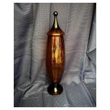 Vintage amber glass apothecary jar