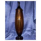Vintage amber glass apothecary jar