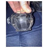 4 piece lot of silver floral etch glass