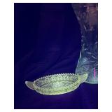 Lot of 2 abp floral etched glass pieces