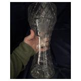 Lot of 2 abp floral etched glass pieces