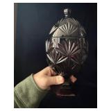 Ruby egg shaped candy dish