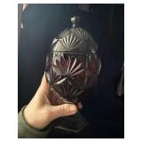 Ruby egg shaped candy dish