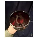 Ruby egg shaped candy dish
