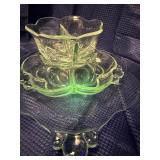 3 piece Canterbury clear pressed glass