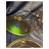 Amethyst glass and 2 amethyst Pyrex dishes