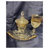 Gold leaf glass pieces