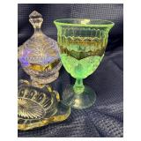 Gold leaf glass pieces