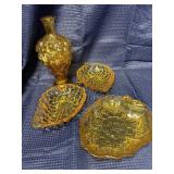 Lot of 4 glass grape items