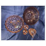 Mix of different pink depression glass pieces