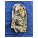 Vintage Madonna and child chalkware item