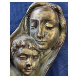 Vintage Madonna and child chalkware item