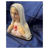 Vintage chalkware bust of the immaculate heart