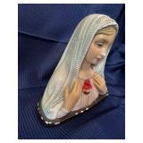 Vintage chalkware bust of the immaculate heart
