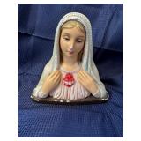 Vintage chalkware bust of the immaculate heart