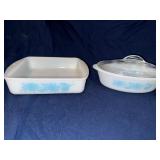 Lot of vintage blue thistle blossom pattern