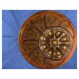 Indiana amber glass egg tray