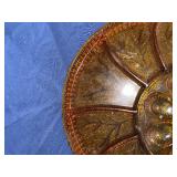 Indiana amber glass egg tray