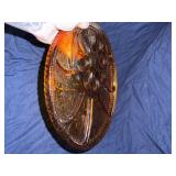 Indiana amber glass egg tray