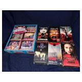 Vintage vhs game and horror movies