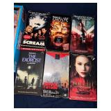 Vintage vhs game and horror movies