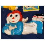 1977 Raggedy Ann and Andy plastic wall plaques