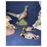 Lot of decorative birds, ducks, pheasants