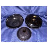 Brown Bakeware glass that glows green