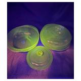 Brown Bakeware glass that glows green