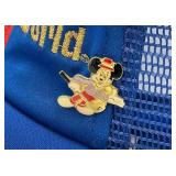 1980's DISNEY WORLD Snapback Truckers Hat With Mesh With Disney Pin