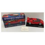 Vintage SoundTrax Technology LAMBORGHINI Telephone With Light Up Headlight, Taillights And Vroom-Vroom Sounds When Rings (Works) In Original box