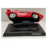 Vintage SoundTrax Technology LAMBORGHINI Telephone With Light Up Headlight, Taillights And Vroom-Vroom Sounds When Rings (Works) In Original box