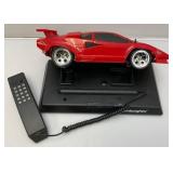 Vintage SoundTrax Technology LAMBORGHINI Telephone With Light Up Headlight, Taillights And Vroom-Vroom Sounds When Rings (Works) In Original box