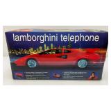 Vintage SoundTrax Technology LAMBORGHINI Telephone With Light Up Headlight, Taillights And Vroom-Vroom Sounds When Rings (Works) In Original box
