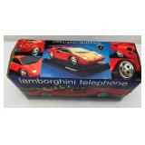 Vintage SoundTrax Technology LAMBORGHINI Telephone With Light Up Headlight, Taillights And Vroom-Vroom Sounds When Rings (Works) In Original box