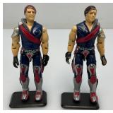 Vintage 1985 GI Joe Tomax & Xamot Action Figures With Stands