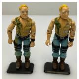 Vintage 1985 GI Joe BUZZER Action Figures With Stands