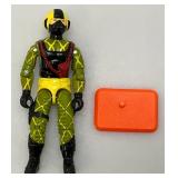 Vintage 1989 GI Joe Python Patrol Copperhead Action Figure With Stand