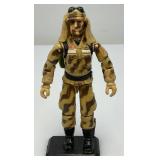 Vintage 1985 GI Joe Dusty Action Figure With Backpack & Stand