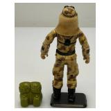 Vintage 1985 GI Joe Dusty Action Figure With Backpack & Stand