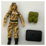Vintage 1985 GI Joe Dusty Action Figure With Backpack & Stand