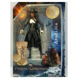 Two Vintage 'Pirates Of The Caribbean' Action Figures Including Weapons Master Will Turner And  Angelica (Both New On Card) Cards beat Up