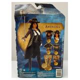 Two Vintage 'Pirates Of The Caribbean' Action Figures Including Weapons Master Will Turner And  Angelica (Both New On Card) Cards beat Up
