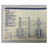 1986 GI Joe Cobra Night Raven S3P & Recon Jet Instructions Sheet