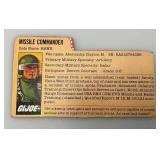 1982 Original GI Joe ARAH MMS Mobile Missile System (Missing A Piece) With Missile Commander Card