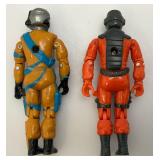 Group Of 1980's GI Joe Action Figures Including DUSTY TIGER FORCE (Missing Arm), FERRET, FRAG VIPER, MONKEYWRENCH And SAW VIPER