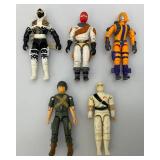 Group Of 1980's- 90's GI Joe Action Figures Including HEAT VIPER, ICE VIPER, ROCK N ROLL (Broken Hand), STORM SHADOW 1984 V1 (Broken Hands) And STORM SHADOW 1992 V3